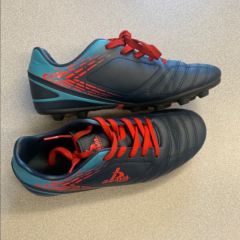 Blue and Red Sneakers with Textured Patterns